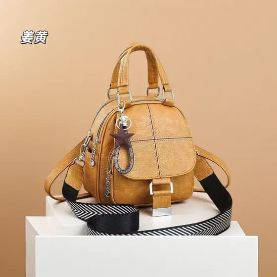 Novo modelo 2026 de bolsa feminina grande e pequena com zíper duplo, bolsa de ombro, bolsa transversal, mochila, bolsa f