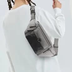 Nova carteira masculina de grande capacidade, bolsa de cintura multifuncional, bolsa para celular para esportes ao ar li