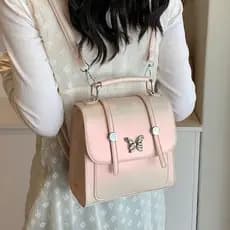 Mochila feminina de estilo coreano, nova coleção primavera 2024, mochila pequena casual para viagens.