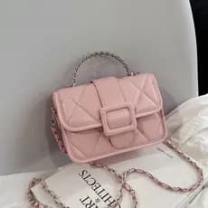 Bolsa Feminina 2026 Nova Moda Estilo Creme Padrão Diamante Simples Elegante Corrente Versátil