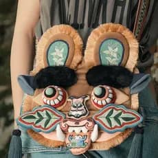 Bolsa com cabeça de tigre, mochila de dança do leão em estilo chinês, mesmo estilo da de Musk, bolsa transversal tradici