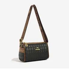 Bolsa cilíndrica boutique de Hong Kong 2024, bolsa de ombro feminina, bolsa transversal, bolsa transversal de couro de g