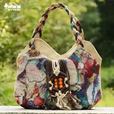 Bolsa feminina de meia-idade, bolsa de mãe, bolsa de mão, bolsa vintage, bolsa tecida à mão, bolsa leve de mãe, bolsa fe