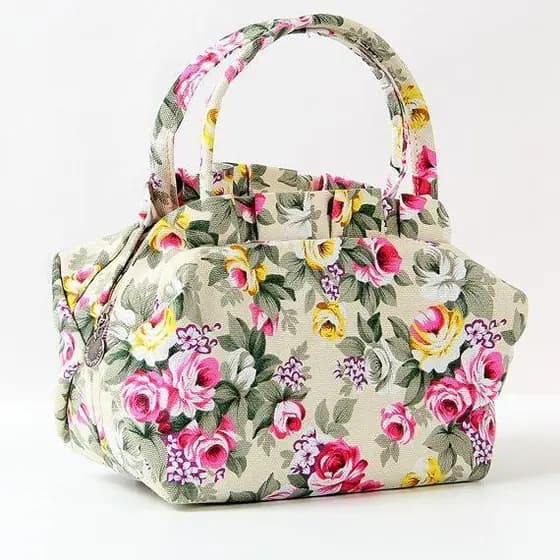 Bolsa de lona leve para primavera e verão, bolsa feminina, estilo dumpling, pequena bolsa tote estampada, porta-mo
