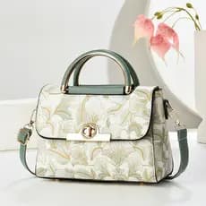 Bolsa de couro genuíno, modelo novo 2025, bolsa de ombro e transversal de alta qualidade em estilo chinês, bolsa pequena