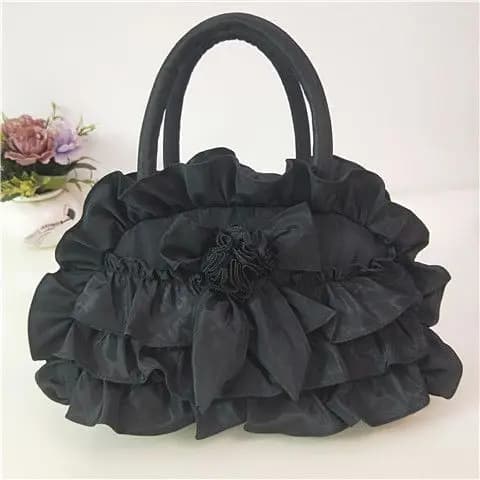 Nova bolsa feminina, estilo Mori girl coreano, bolsa de tecido casual artística, bolsa de mão com renda delicada