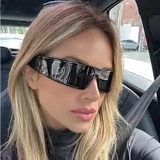 Cyberpunk estilo futuro sentido retangular bandana óculos de sol feminino na moda ao ar livre ciclismo Hip-Hop americano