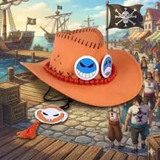 Chapéu do Luffy da Ace One Piece Cosplay Unissex ETDA