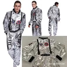 Fantasia de Astronauta Prateada para Adultos, Traje Espacial para Mulheres e Homens, Fantasia da NASA para Cosplay por H
