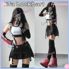 Novidades! Fantasia de Cosplay da TIFA Lockhart do Jogo Final Fantasy, Conjunto de Uniforme Feminino com Saia para Hallo