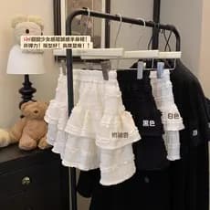 Saia de bolo branco estilo balé saia feminina verão saia francesa pequena saia evasê Pettiskirt saia curta