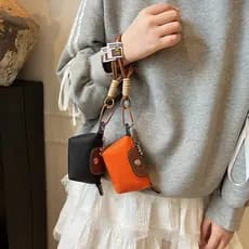 Pingente Super Mini saco de bolinho de náilon bolsa de moedas pingente titular do cartão chave fone de ouvido batom saco