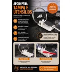 Suporte para Tampa de Panela e Utensílios – Organizador de Bancada