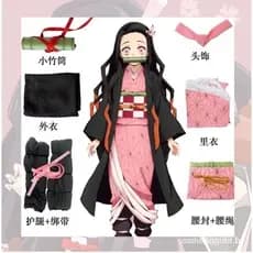 Fantasia de Cosplay de Demon Slayer Kamado Nezuko para Adultos e Crianças, Kimono Japonês para Meninas, Uniforme Escolar