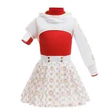 Fantasia de Halloween para Meninas Cosplay de Zumbi 4 Conjunto de Saia de Princesa de Verão com Manga Longa e Estampa 3