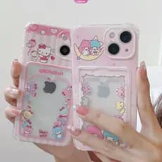 Capa de Telefone Hello Kitty Sanrio LittleTwinStars para iPhone 13 12 11 Pro MAX XR XS X, Macia e à Prova de Choque, Est