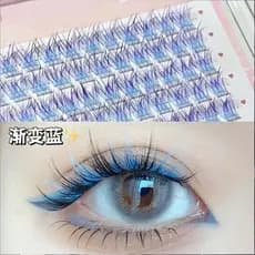 Natal colorido gradiente azul cílios postiços preguiçoso trilogia quadrinhos sanduíche enxertia cílios menina quente fan