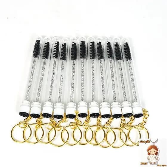 20 Pçs Chaveiro Cílios Spoolies Escova Rímel Varinha Tubos Com Diamante Extensão De Ferramentas De Maquiagem
