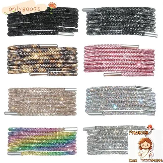 ShoeLaces,OYY 2PC Rhinestone Luxo Cruzado Trançador De Fita De Cordas Brilhantes