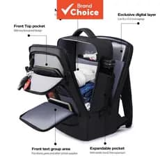 Mochila executiva TANGCORLE de 15,6 polegadas, resistente à água, expansível, com múltiplos bolsos, antirroubo, para