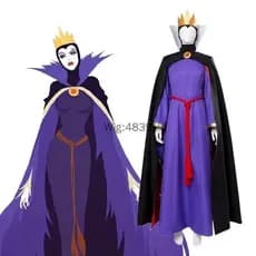 Fantasia de Cosplay da Rainha Má da Branca de Neve, Vestido de Madrasta Malvada, Traje Adulto para Halloween e Carnaval