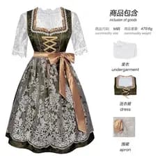 Traje Tradicional Alemão Bavário para Oktoberfest de Munique, Fantasia de Cosplay para Halloween, Vestido para Apresenta