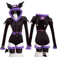 Fantasia de Cosplay da Kuromi: Traje de Pelúcia de Diabo Roxo Fofo de Anime para Comic Con e Apresentações de Palco
