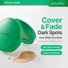 EasydewMelaB Ampola Tonificante Cushion Facial 2 em 1, Cuidado e Maquiagem Coreana com EGF, Niacinamida e Ácido Hialurôn