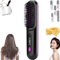 2026NewCordlessHeatedHairStraighteningBrush,PortableCordlessCeramicHeatedHairStraighteningCombForShortHair,LightweightUS