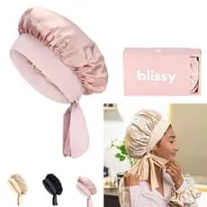 BlissySilkBowBonnet – 100% Seda de Amora – Proteção Anti-Frizz para Cabelos – Previne Danos por Secagem – YVTM