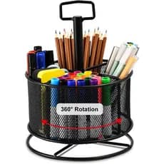 Organizador de Mesa em Malha Marbrasse, Suporte para Canetas Multifuncional com Rotação de 360 Graus, Organizador de Mat