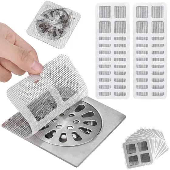 Disposable Shower Drain Hair cher, New Disposable Hair Drain Stickers Drain Mesh Cover Bathroom Shower Drain Protector f