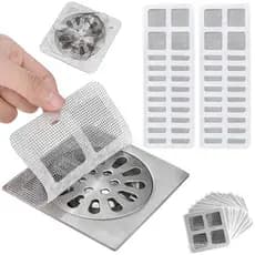 Disposable Shower Drain Hair cher, New Disposable Hair Drain Stickers Drain Mesh Cover Bathroom Shower Drain Protector f