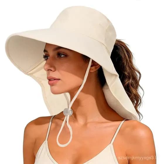 Chapéus de Sol para Mulheres e Homens - Chapéu de Praia com Proteção Solar, Aba Larga, para Caminhadas e Pesca, com Prot