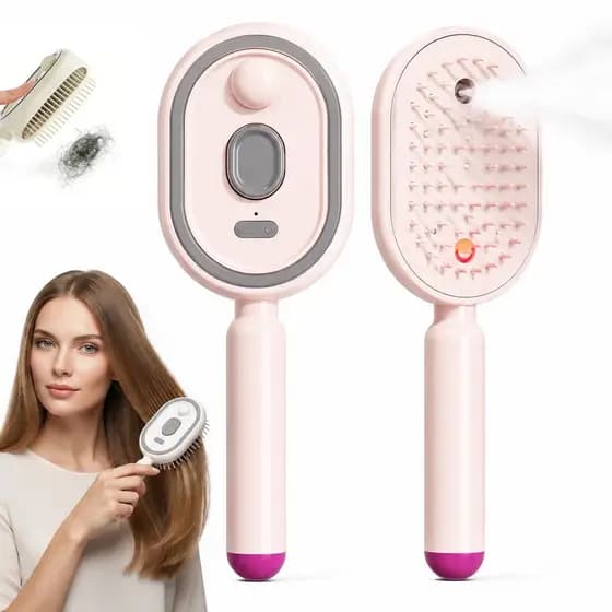 Escova a Vapor Elétrica para Cabelo, Nova Escova Alisadora Recarregável 2026 com Pente Desembaraçador, Escova com Spray