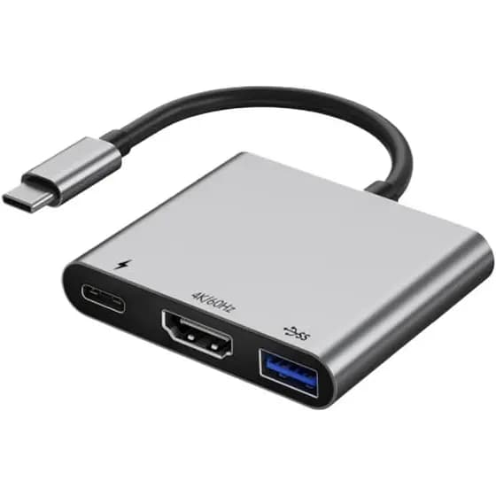 Adaptador Hub USB Compatível com Switch USB-C para HDMI 4K 60Hz USB 3.0 100W PD Carregamento Rápido (4K 60HZ)