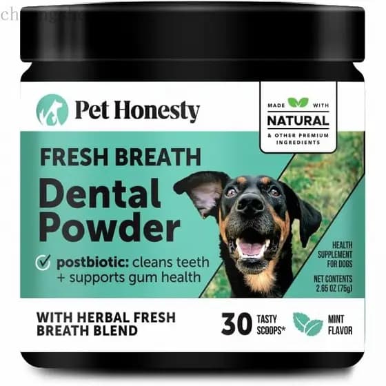 Pó Dental Refrescante para Cães, para Limpeza dos Dentes e Remoção de Placa, Cuidado Dental para Cães, Removedor de Tárt