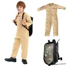 Fantasias de Halloween para Adultos e Crianças, Cosplay de Caçador de Fantasmas, Uniforme de Festa Anime, Macacões com M