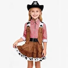 Fantasia infantil de Halloween 2026, traje de cosplay de Toy Story, fantasia de cowboy ocidental para meninas, traje par