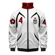 2026 Novo Casaco Esportivo Unissex Branco com Zíper e Fecho Munich Lock Yoichi Isagi, Jaqueta de Exterior com Gola Espor