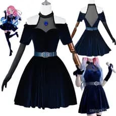 Fantasia de Cosplay Anime Alien Palco Mizi, Saia de Veludo, Vestido Feminino, Uniforme para Festa de Halloween e Apresen
