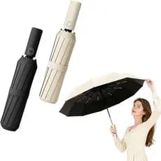 2 Pacotes de Guarda-Chuvas de Viagem à Prova de Vento, Impermeáveis e com Bloqueio UV, Guarda-Chuva Compacto e Dobrável
