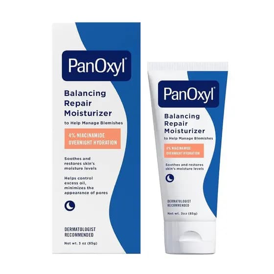 Hidratante Facial Noturno PanOxyl PM Balancing Repair com Niacinamida, Ceramidas e Cica, Hidratante Facial para a c