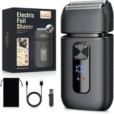 Barbeadores Elétricos Brightup para Homens - Barbeador Elétrico Suave e Preciso com Aparador Retrátil - Barbear a Seco e