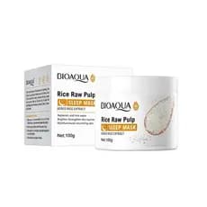 Máscara Noturna de Polpa de Arroz BIOAQUA Hidrata, Remove Manchas Escuras e Acne, Tonifica 100g