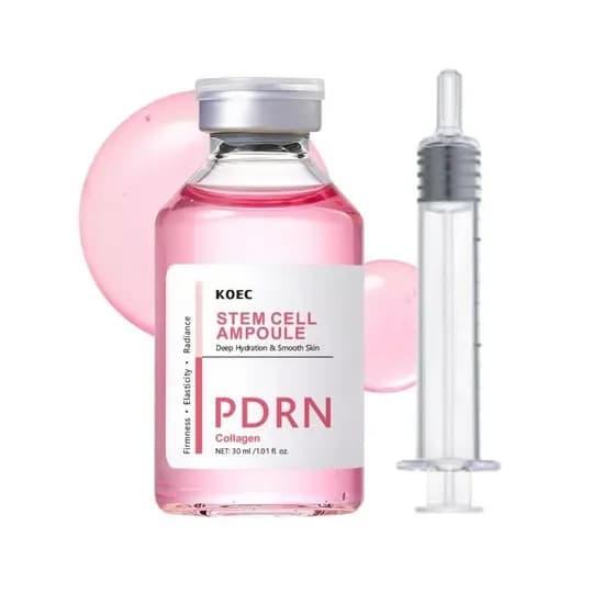 Sérum de Peptídeos Rosa KOEC PDRN com Células-Tronco, Ampola Facial Rosa para Lifting, Intensificador de Luminosidade e