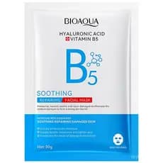 Máscara Facial BIOAQUA com Ácido Hialurônico e Vitamina B5, Calmante e Reparadora, Hidratante e Nutritiva, 30g x 5 unida