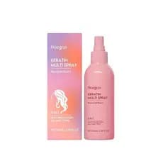 Spray Multiuso de Queratina com Extrato de Pêssego, Spray Capilar de Proteção Térmica 5 em 1 para Todos os Tipos de Cabe
