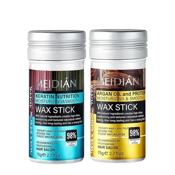 Bastão de Cera para Cabelo para Controle de Bordas - Cera Modeladora Não Oleosa com Óleo de Argan e Cera de Abelha - Fix
