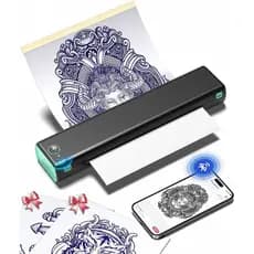 Impressora de Estêncil para Tatuagem Phomemo, Impressora Térmica de Tatuagem Bluetooth M08F com 10 Folhas de Papel de Tr
